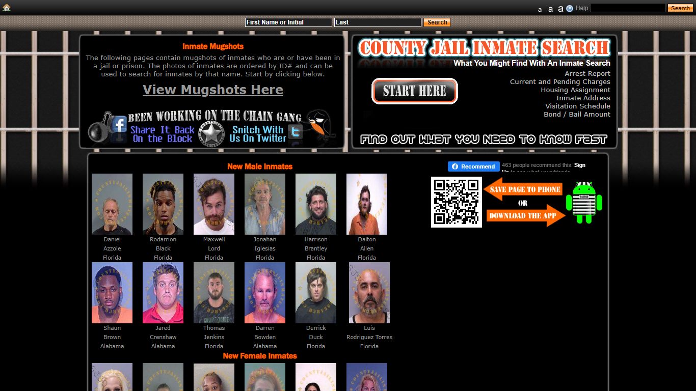 Recent Arrest Mugshots And Inmate Search - County Jail Inmate Search